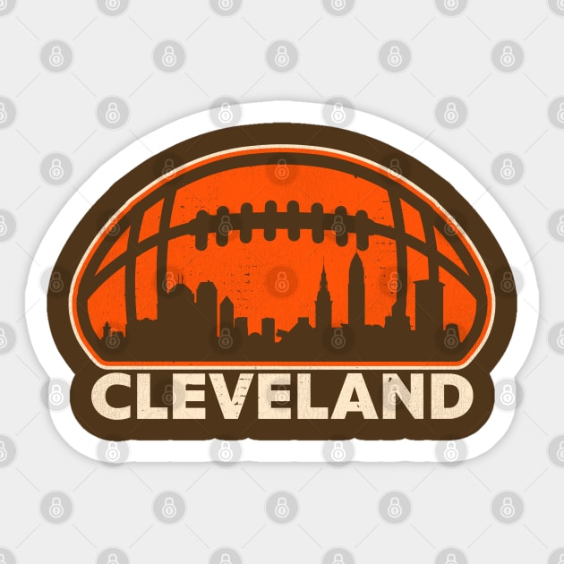 Cleveland Football Skyline Sticker by darklordpug